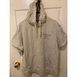NEW Men’s Grey American Eagle Short-Sleeve Hoodie